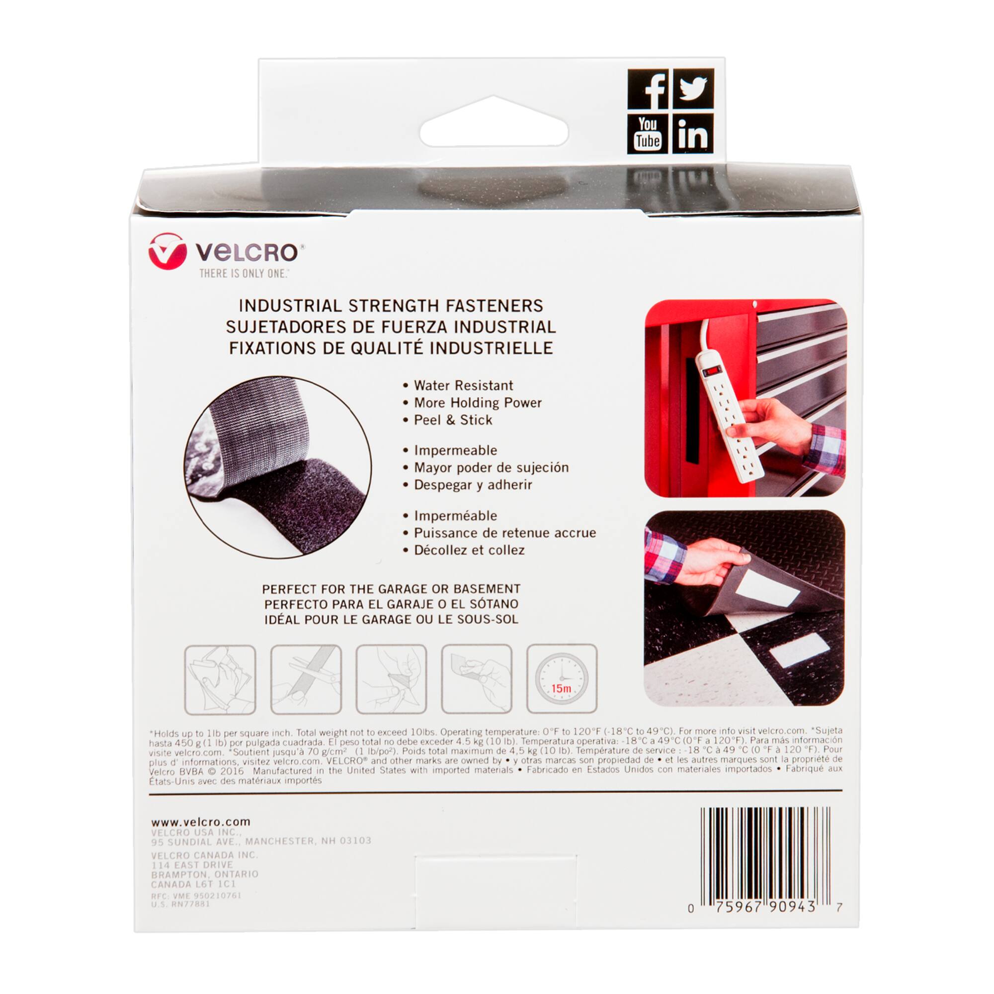 VELCRO® Brand Industrial Strength Black Adhesive Roll